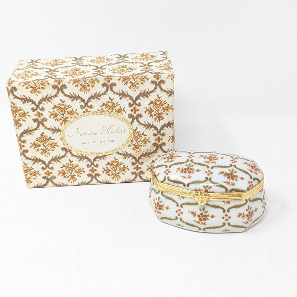 Georges Boyer Limoges Trinket Box Marcel Rochas. This was a gift from the perfum